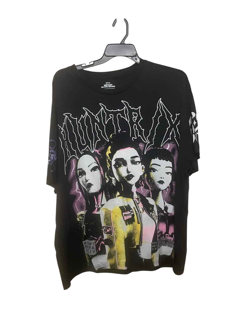 Men’s Graphic Crewneck Tee with Pink & Yellow Artwork Sz 3xl unisex